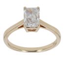 9ct Yellow Gold 1.00ct Emerald Cut Lab Grown Diamond Solitaire Ring