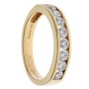 18ct Yellow Gold 0.75ct Brilliant Cut Diamond Half Eternity Ring