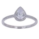 9ct White Gold Cubic Zirconia Cluster Ring