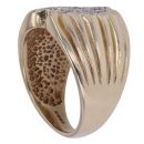 9ct Yellow Gold Cubic Zirconia Patterned Linear Signet Ring
