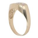 9ct Yellow Gold Cubic Zirconia Three Stone Signet Ring