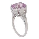 Platinum 0.15ct Diamond and Kunzite Ring