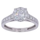 18ct White Gold 0.85ct Brilliant Cut Diamond Cluster Ring