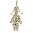 9ct Yellow Gold Multi Gemstone Ragdoll Pendant