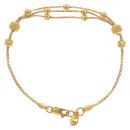 22ct Yellow Gold Layererd Bead Bracelet 7"