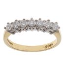 18ct Yellow Gold 0.50ct Brilliant Cut Diamond Half Eternity Ring