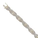9ct Yellow Gold 2.75ct Single Cut Diamond Crossover Bracelet 7"