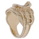 9ct Yellow Gold Cubic Zirconia Patterned Saddle Ring