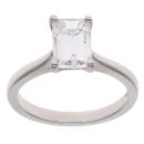 Platinum 1.52ct Emerald Cut Lab Grown Diamond Solitaire Ring