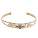 9ct Yellow Gold Amethyst Torque Bangle