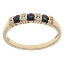 18ct Yellow Gold 0.12ct Diamond and Sapphire Ring