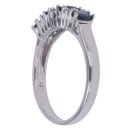 9ct White Gold 0.10ct Diamond And Sapphire Ring