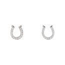 Silver Cubic Zirconia Horseshoe Earrings By Icesia