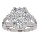 18ct White Gold 1.69ct Brilliant Cut Diamond Cluster Ring