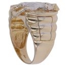 14ct Yellow and White Gold Cubic Zirconia Horseshoe Ring