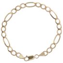 9ct Yellow Gold Figaro Bracelet 7.5"