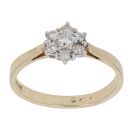9ct Yellow Gold 0.25ct Brilliant Cut Diamond Cluster Ring
