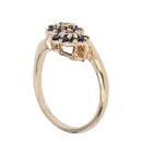 9ct Yellow Gold Sapphire Double Cluster Ring
