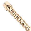 14ct Yellow Gold Monaco Classic Plain Lock Curb Bracelet 10"