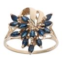 9ct Yellow Gold Sapphire Fancy Cluster Ring