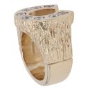 9ct Yellow Gold Cubic Zirconia Horseshoe Patterned Ring