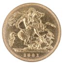 1901 Victoria Old Head UK Half Sovereign Coin
