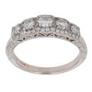 14ct White Gold 0.69ct Brilliant Cut Diamond Five Stone Ring