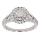 18ct White Gold 1.00ct Brilliant Cut Diamond Cluster Ring