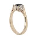 9ct Yellow Gold Cubic Zirconia and Sapphire Fancy Ring