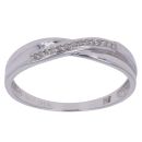 9ct White Gold 0.05ct Brilliant Cut Diamond Crossover Ring