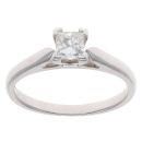 14ct White Gold 0.35ct Princess Cut Diamond Solitaire Ring