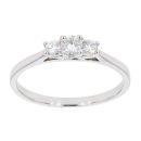 9ct White Gold Certificated Diamond Trilogy Ring