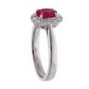 18ct White Gold Ruby And Diamond Cluster Ring