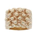 9ct Yellow Gold Four Row Keeper Ring