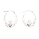 Silver Mini Claddagh Creole Earrings by Icesia