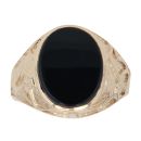 9ct Yellow Gold Onyx Patterned Signet Ring