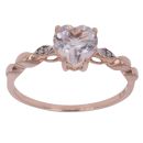 9ct Rose Gold 0.02ct Brilliant Cut Diamond and Morganite Heart Ring