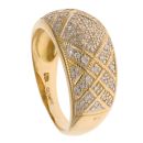 18ct Yellow Gold 0.25ct Single Cut Diamond Patterned Fancy Ring