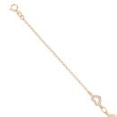 14ct Yellow Gold Cubic Zirconia Hearts Belcher Bracelet 7.5"