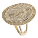 14ct Yellow Gold Our Lady Disc Ring