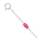 9ct White Gold 0.11ct Diamond And Created Ruby Bracelet 7"