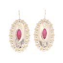 14ct Yellow Gold Red Gemstone Earrings