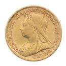 1900 Victoria Old Head UK Half Sovereign Coin