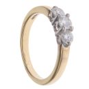 18ct Yellow Gold 0.50ct Brilliant Cut Diamond Trilogy Ring