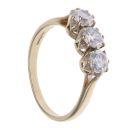 9ct Yellow Gold Cubic Zirconia Three Stone Ring
