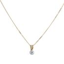 18ct Yellow Gold 0.15ct Brilliant Cut Diamond Solitaire Pendant and Chain 18"