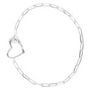 Silver Paperclip Heart Bracelet 8" By Icesia