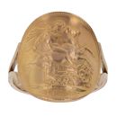9ct Yellow Gold 1915 George V Full Sovereign Coin Ring