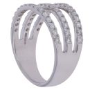 18ct White Gold 0.75ct Brilliant Cut Diamond Three Row Ring