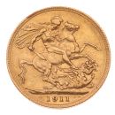 1911 George V Large Head UK Full Sovereign Coin